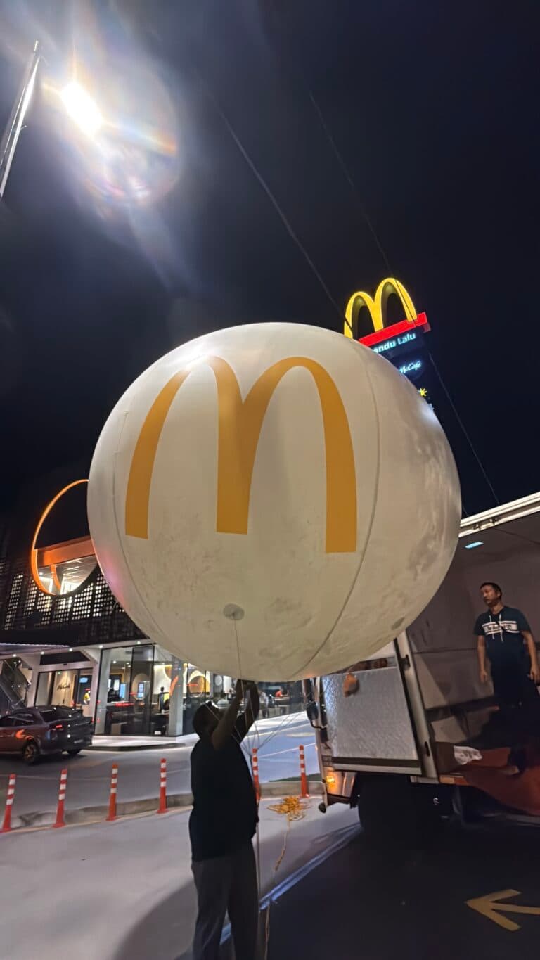Giant Moon Helium Balloon at McDonald's Titiwangsa, Kuala Lumpur — photo 2