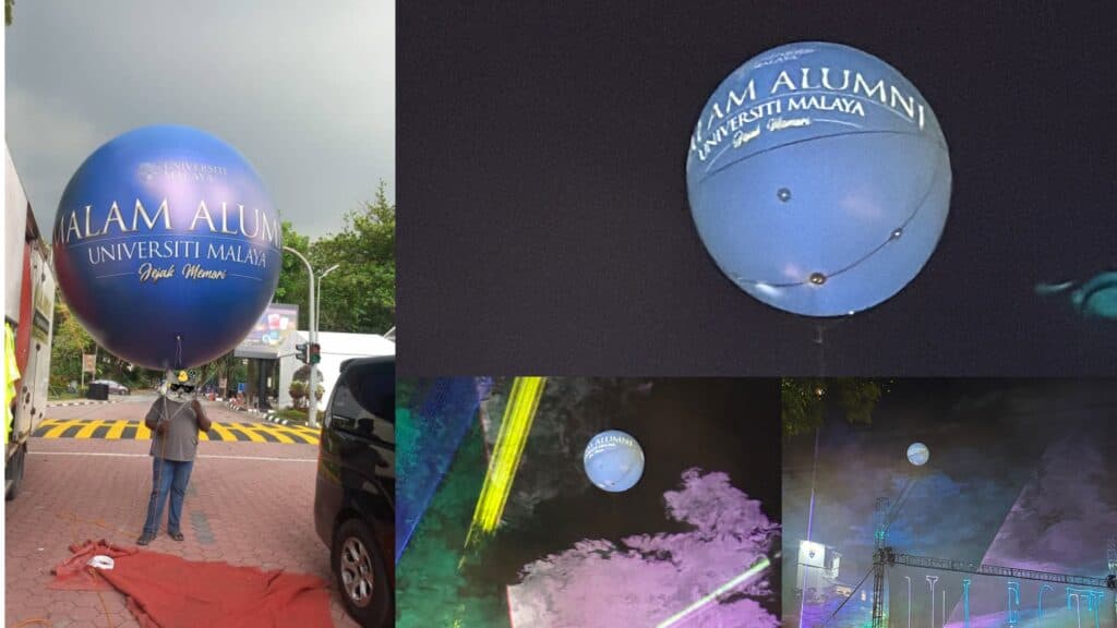 Lighted Giant Advertising Balloon at Universiti Malaya — photo 1