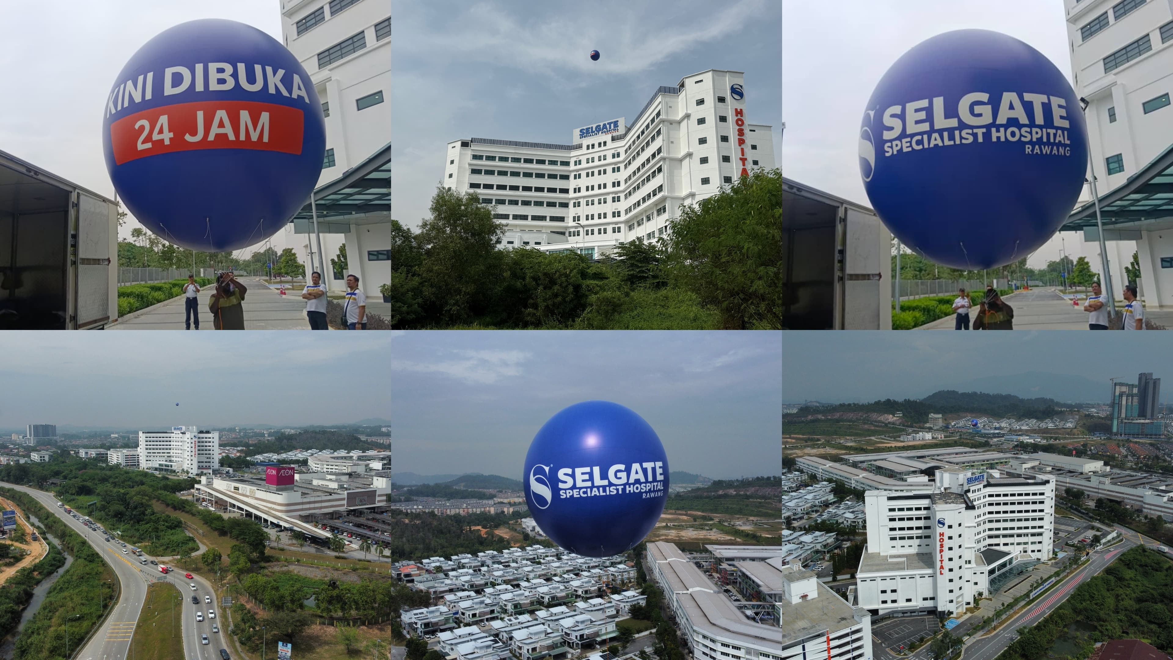Giant Advertising Balloon Installation at Selgate Specialist Hospital Rawang