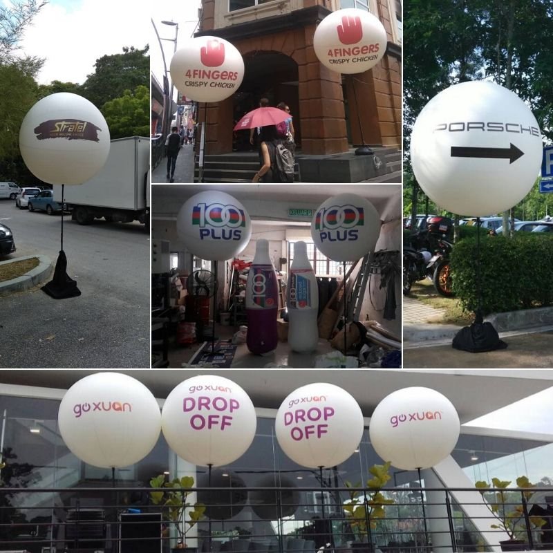 Lighted balloon stand outdoor event Malaysia