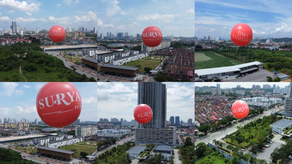 Giant Advertising Balloon at Surya PJ, Dwi Aurora Condominium Property Launching — photo 1