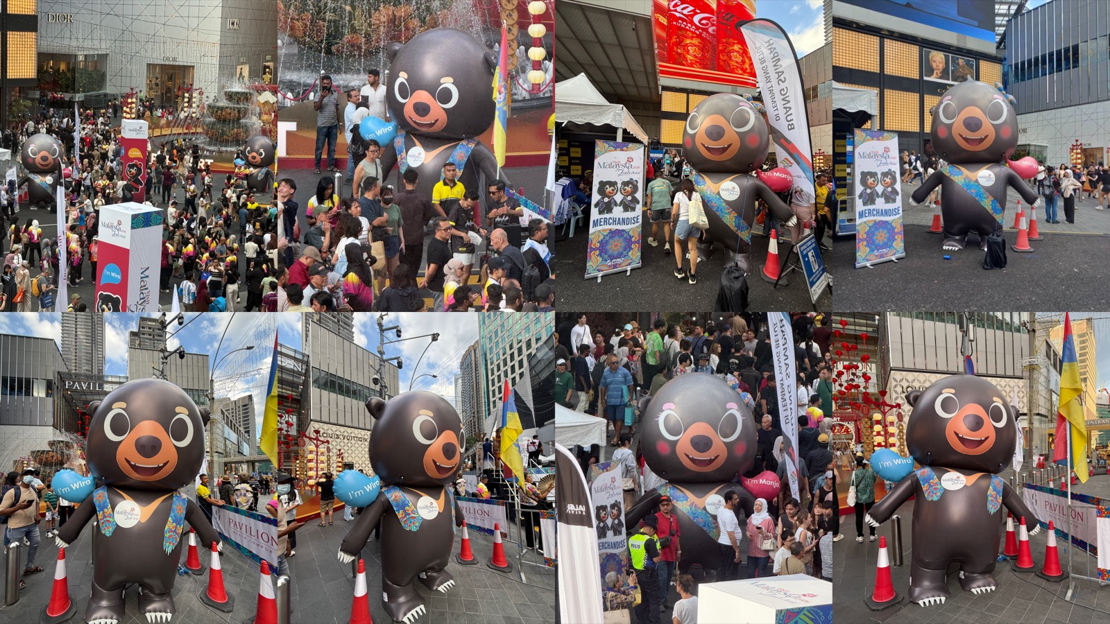 Visit Malaysia Sun Bears Inflatable Mascots Installed at Pavilion KL for Music Night Run VM2026 — photo 1