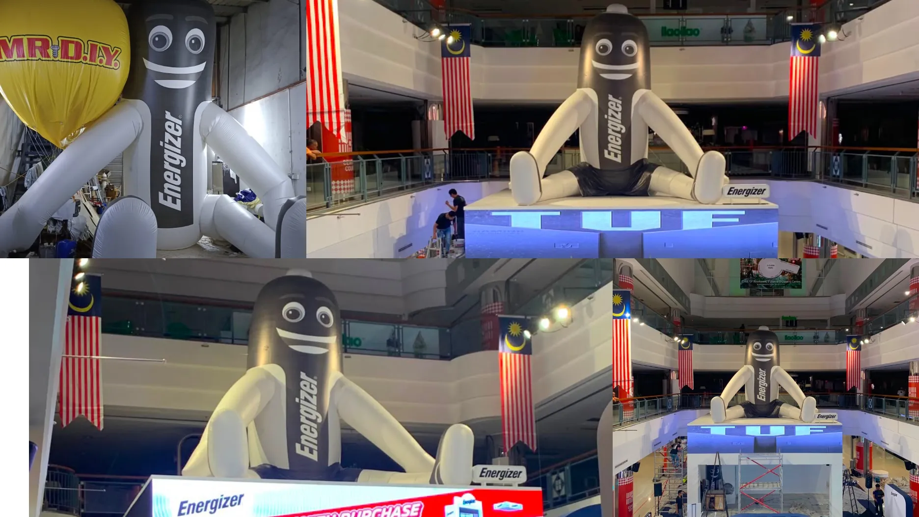 12ft Energizer Battery Mascot Inflatable Replica at One Utama, KL
