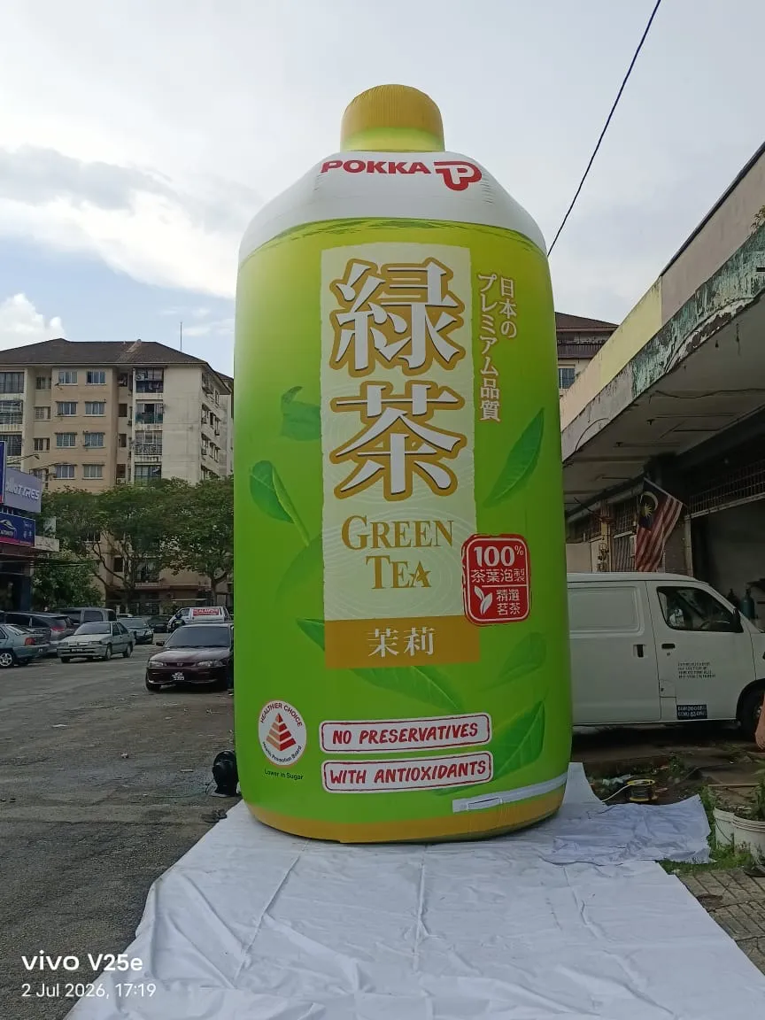 7m Pokka Green Tea Inflatable Bottle Replica Delivered to Johor Bahru
