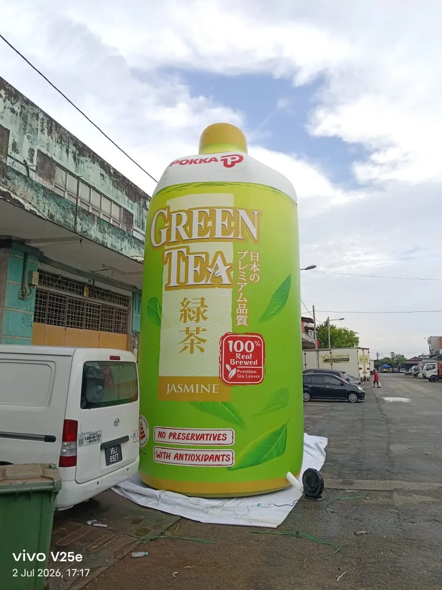 7m Pokka Green Tea Inflatable Bottle Replica Delivered to Johor Bahru