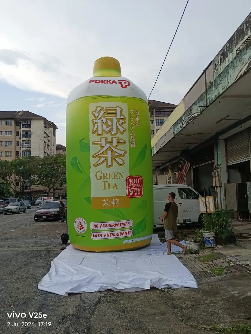 7m Pokka Green Tea Inflatable Bottle Replica Delivered to Johor Bahru