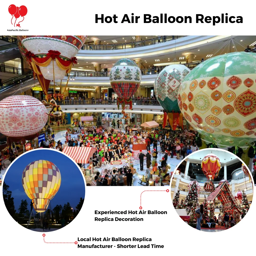 Paparan replika belon udara panas inflatable dibuat di Malaysia oleh AsiaPacific Balloons
