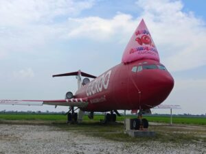 Cuckoo Inflatable Hat Replica on a plane Cuckoo Inflatable Hat Replica on a plane