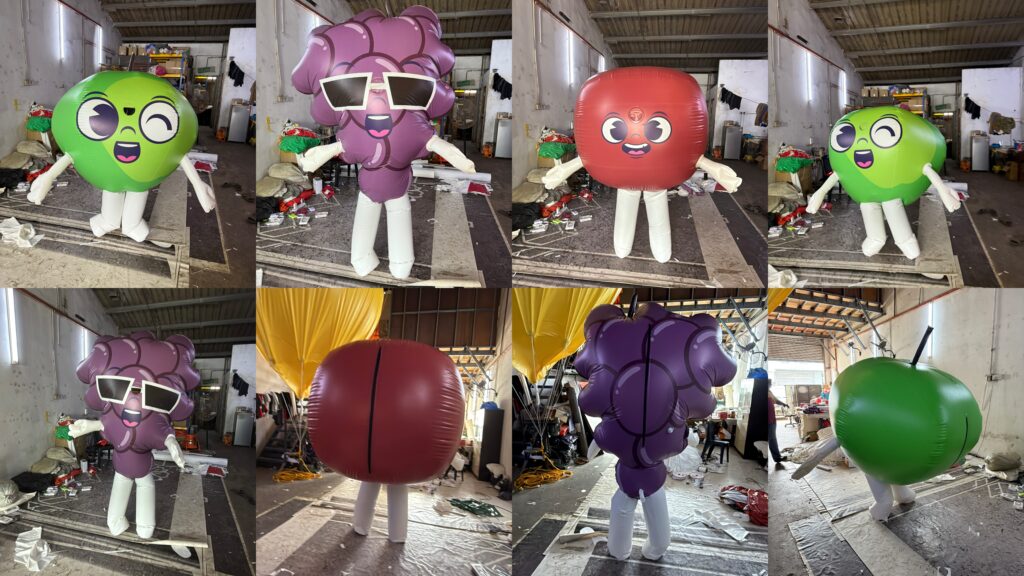 Inflatable Mascots – Apple, Grapes & Green Apple Designs