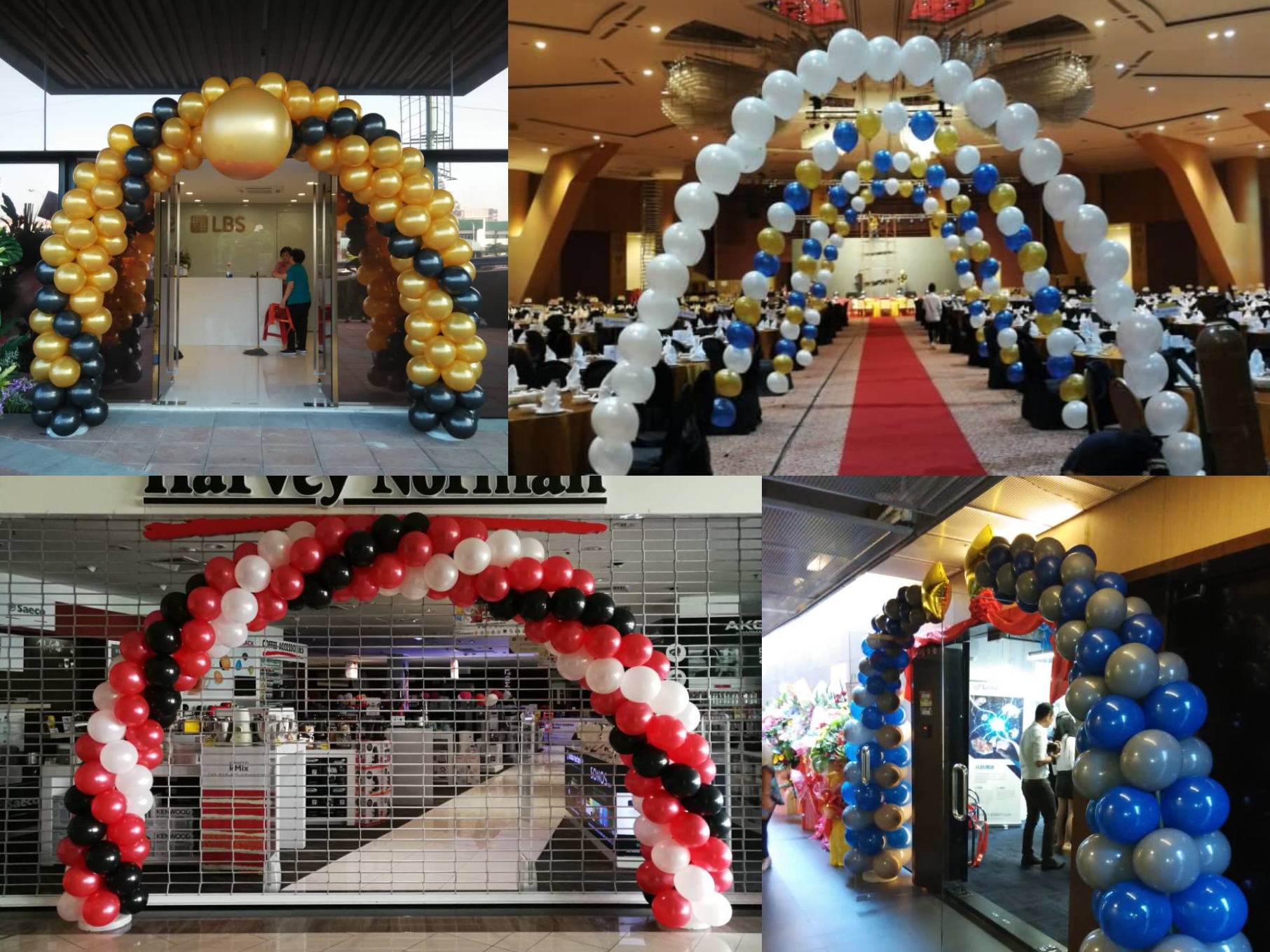 Susunan hiasan gerbang belon di Malaysia