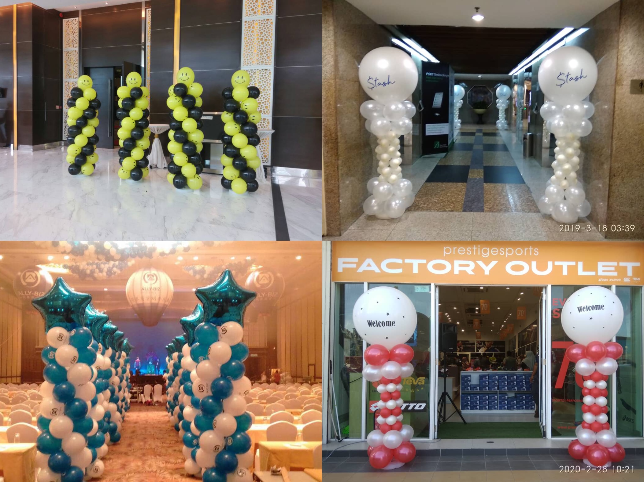 Susunan hiasan tiang belon di Malaysia