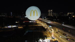 Giant Moon Helium Balloon at McDonald’s Titiwangsa, Kuala Lumpur