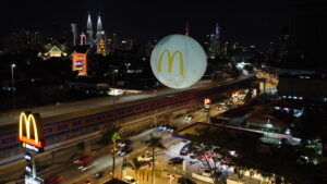 Giant Moon Helium Balloon at McDonald’s Titiwangsa, Kuala Lumpur
