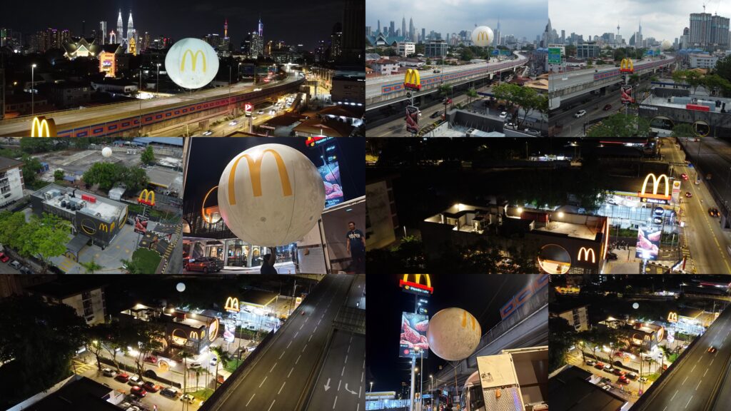 Giant Moon Helium Balloon at McDonald’s Titiwangsa, Kuala Lumpur