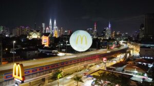 Giant Moon Helium Balloon at McDonald’s Titiwangsa, Kuala Lumpur