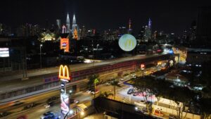 Giant Moon Helium Balloon at McDonald’s Titiwangsa, Kuala Lumpur