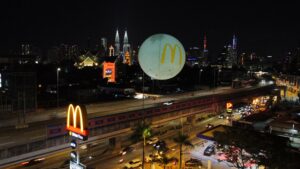 Giant Moon Helium Balloon at McDonald’s Titiwangsa, Kuala Lumpur